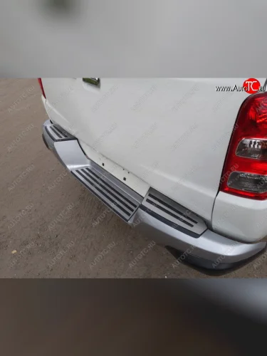 Накладки на задний бампер, ТСС Тюнинг (лист шлифованный) Mitsubishi L200 5 KK,KL дорестайлинг (2015-2019)
