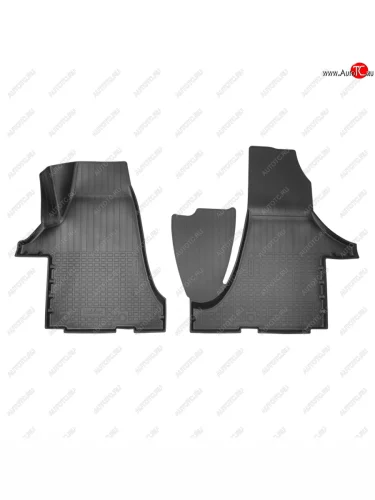 Коврики салонные 3D (передняя пара) Norplast (черный) Volkswagen Multivan T6 дорестайлинг (2016-2019)