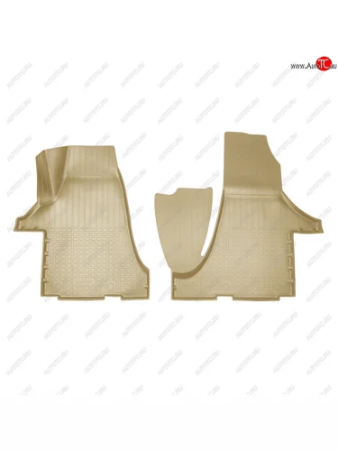 Коврики салонные 3D (передняя пара) Norplast (бежевый) Volkswagen Multivan T6 дорестайлинг (2016-2019)