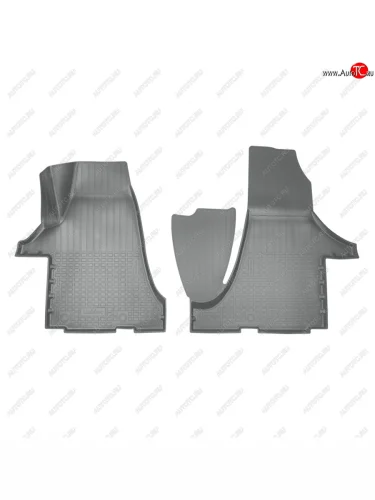 Коврики салонные 3D (передняя пара) Norplast (серый) Volkswagen Multivan T6 дорестайлинг (2016-2019)