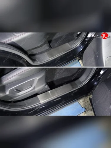 Накладки на пластиковые пороги, ТСС Тюнинг (лист шлифованный) Mazda CX-5 KE рестайлинг (2015-2017)