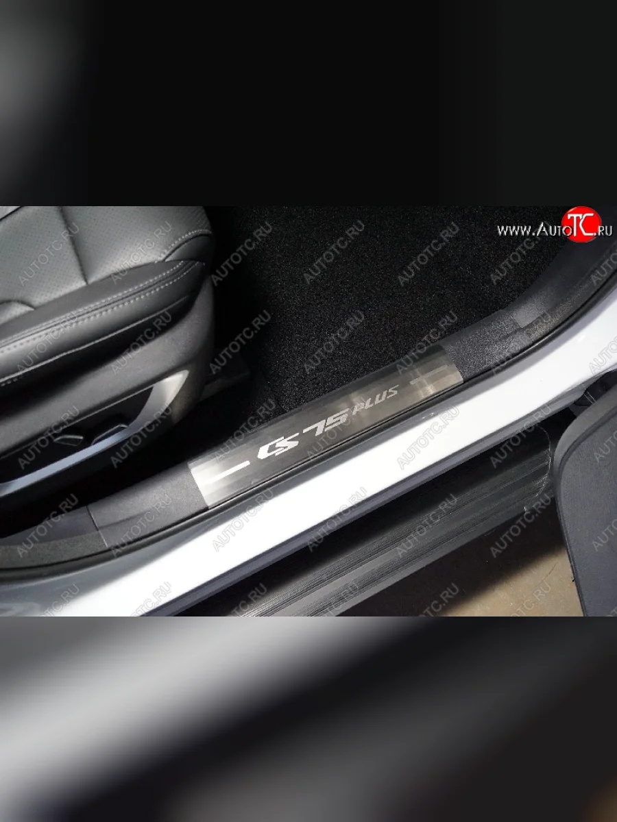 Накладки на пластиковые пороги, ТСС Тюнинг Changan CS75 1-ый рестайлинг (2018-2022) (лист шлифованный надпись CS75 plus)  в Самаре Самарской области
