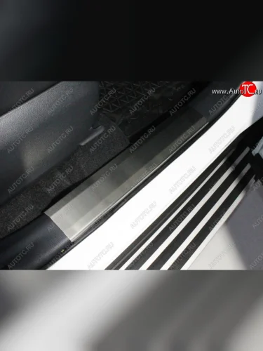 Накладки на пластиковые пороги ТСС Тюнинг (лист шлифованный) Toyota RAV4 XA50 5 дв. дорестайлинг (2018-2025)