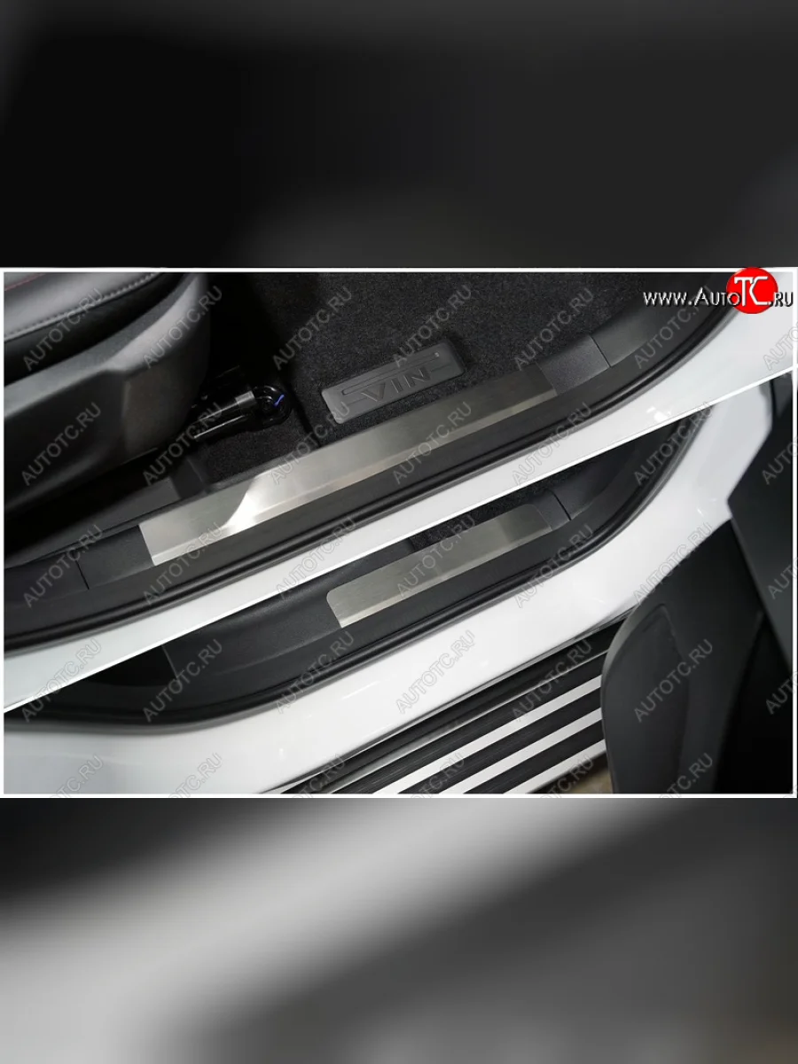 Накладки на пластиковы пороги, ТСС Тюнинг Changan CS35 Plus рестайлинг (2021-2025) (лист шлифованный)  в Керчи Республика Крым