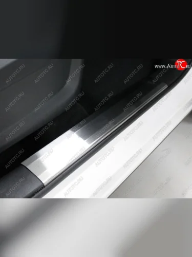 Накладки на пластиковые пороги, ТСС Тюнинг (лист шлифованный) Chery Tiggo 7 PRO (2019-2025)