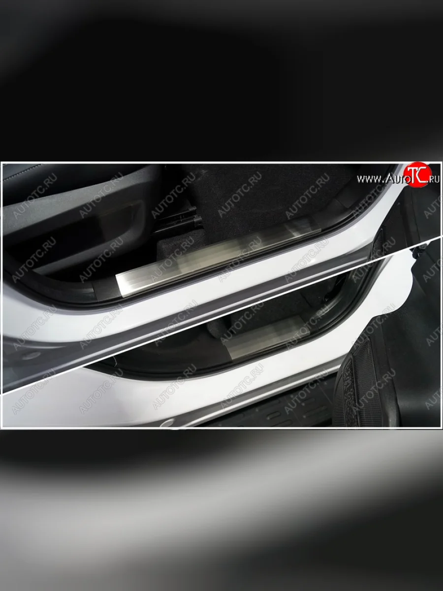 Накладки на пластиковые пороги, ТСС Тюнинг Chery Tiggo 7 PRO (2019-2025) (лист шлифованный)  в Перми Пермском крае