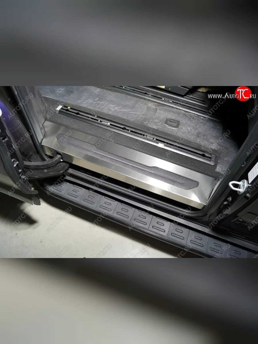 Накладки на пластиковые пороги задние, ТСС Тюнинг KIA Carnival KA4 минивэн дорестайлинг (2020-2023) (лист шлифованные)  в Перми Пермском крае