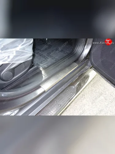 Накладки на пороги (Trailhawk) ТСС Тюнинг (Декоративные) Jeep Cherokee KL дорестайлинг (2014-2017)