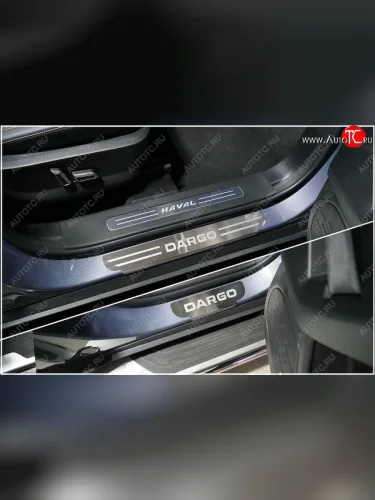 Накладки на пороги, ТСС Тюнинг (лист шлифованный надпись DARGO) Haval Dargo (2022-2025)