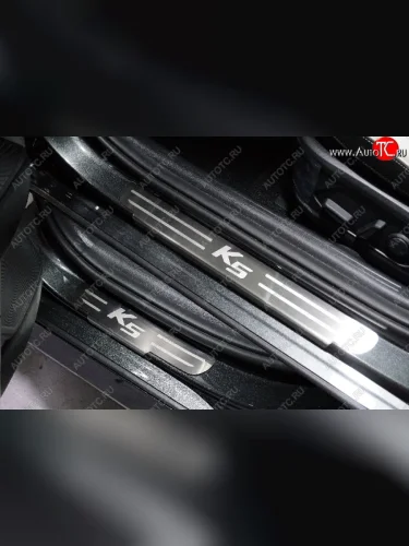 Накладки на пороги, ТСС Тюнинг (лист шлифованный надпись K5) KIA K5 DL (2019-2022)