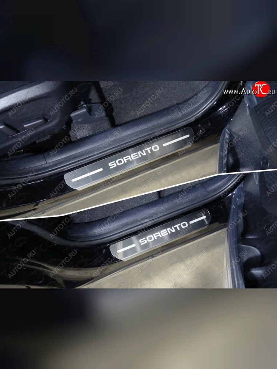 Накладки на пороги, ТСС Тюнинг KIA Sorento UM/Prime рестайлинг (2018-2020) (лист шлифованный надпись Sorento)  в Керчи Республика Крым