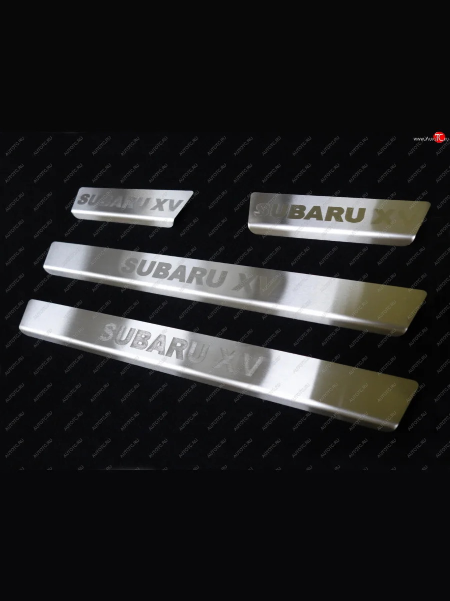 Накладки на пороги, ТСС Тюнинг Subaru XV GP/G33 дорестайлинг (2012-2016) (лист шлифованный надпись Subaru XV)  в Самаре Самарской области