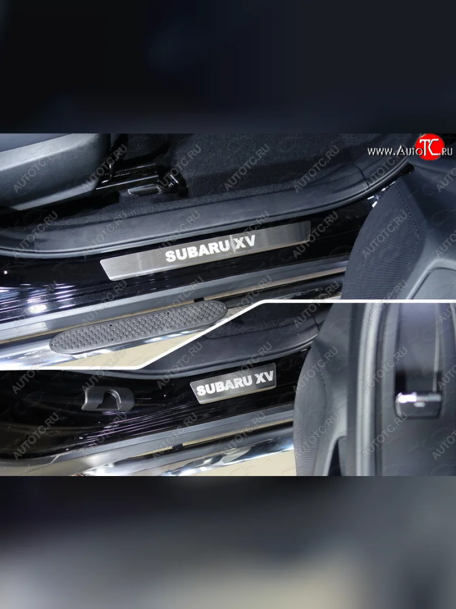 Накладки на пороги, ТСС Тюнинг Subaru XV GP/G33 дорестайлинг (2012-2016) (лист шлифованный надпись Subaru XV)  в Самаре Самарской области