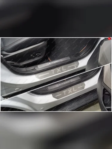 Накладки на пороги, ТСС Тюнинг (лист шлифованный надпись TXL) EXEED TXL 1-ый рестайлинг (2021-2025)