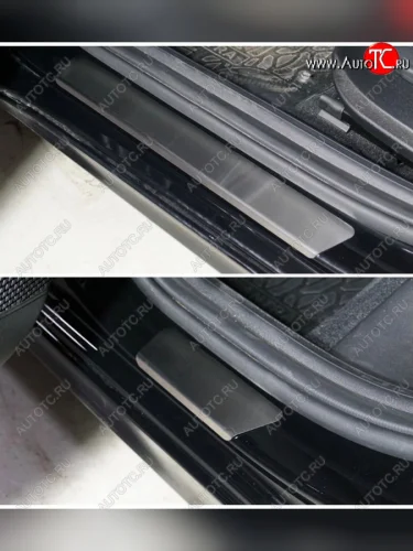 Накладки на пороги, ТСС Тюнинг (лист шлифованный) Hyundai Elantra CN7 (2020-2023)