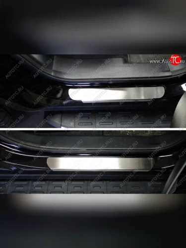 Накладки на пороги, ТСС Тюнинг (лист шлифованный) Hyundai Santa Fe DM рестайлинг (2015-2019)