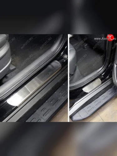 Накладки на пороги, ТСС Тюнинг (лист шлифованный) Hyundai Tucson TL дорестайлинг (2015-2018)