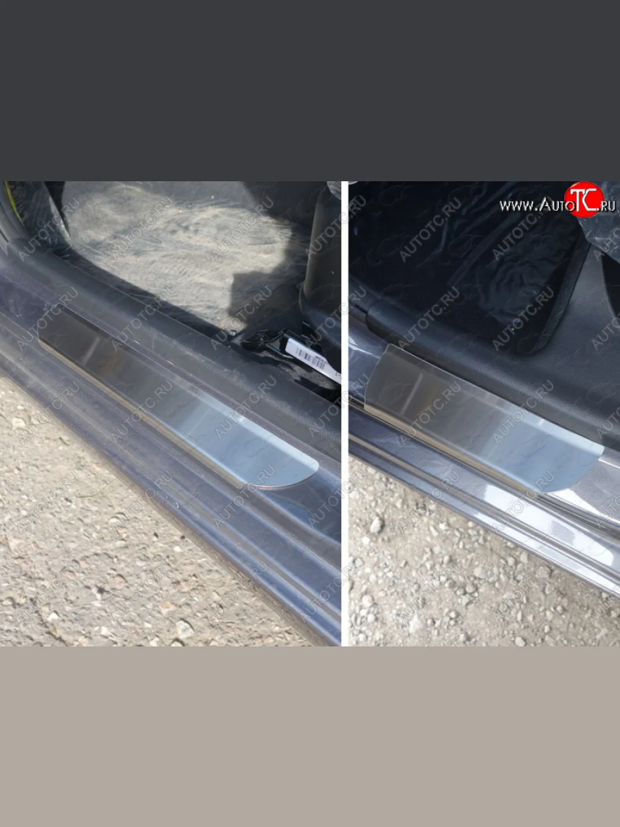 Накладки на пороги, ТСС Тюнинг KIA Rio 3 QB хэтчбек 5 дв. рестайлинг (2015-2017) (лист шлифованный)  в Самаре Самарской области