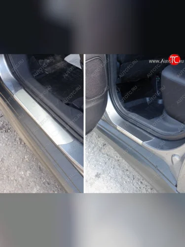 Накладки на пороги, ТСС Тюнинг (лист шлифованный) Mitsubishi ASX 1-ый рестайлинг (2013-2016)