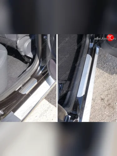 Накладки на пороги, ТСС Тюнинг (лист шлифованный) Renault Duster HS рестайлинг (2015-2021)
