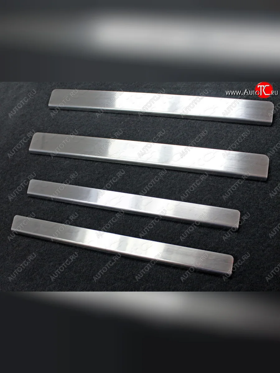 Накладки на пороги, ТСС Тюнинг Лада ВАЗ Гранта 2190 седан  дорестайлинг (2011-2017) (лист шлифованный)  в Воронеже Воронежской области