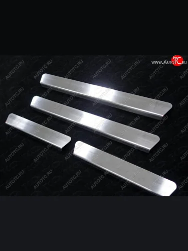 Накладки на пороги, ТСС Тюнинг (лист шлифованный) Volkswagen Polo Mk5 6R,6C,61 седан рестайлинг (2015-2020)