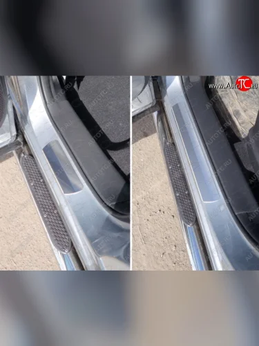 Накладки на пороги, ТСС Тюнинг (лист шлифованный 1мм) Mazda CX-5 KE дорестайлинг (2011-2014)