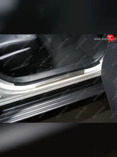 Накладки на пороги, ТСС Тюнинг (лист шлифованный) Subaru Forester SK/S14 дорестайлинг (2018-2021)