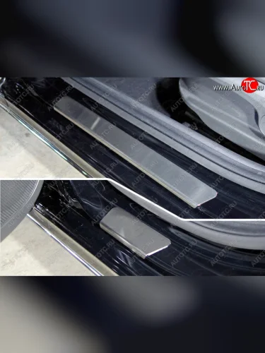  Накладки на пороги, ТСС Тюнинг (лист шлифованный) Hyundai Solaris HCR седан дорестайлинг (2017-2020)