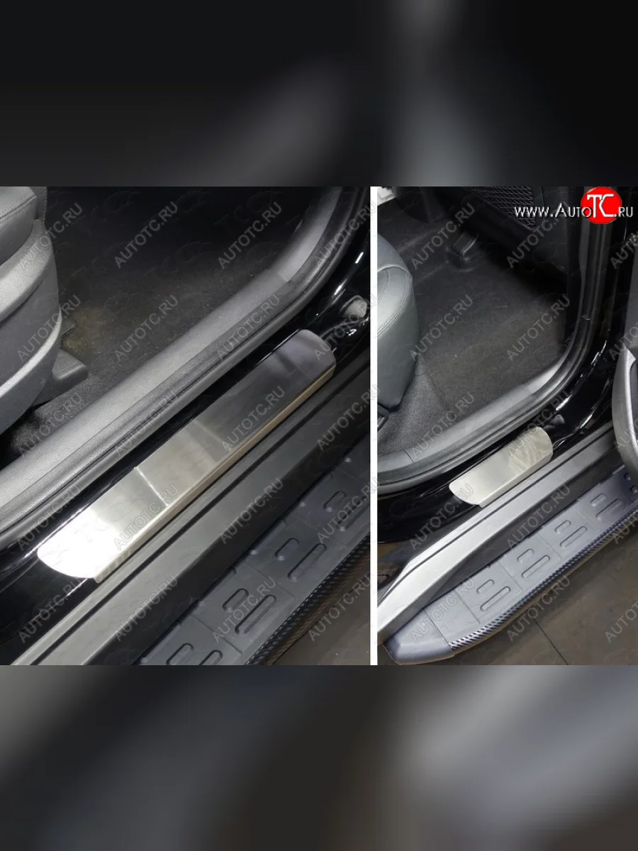Накладки на пороги, ТСС Тюнинг Hyundai Tucson TL рестайлинг (2018-2021) (лист шлифованный)  в Самаре Самарской области
