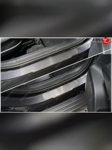 Накладки на пороги, ТСС Тюнинг (лист шлифованный) Hyundai Tucson TL рестайлинг (2018-2021)