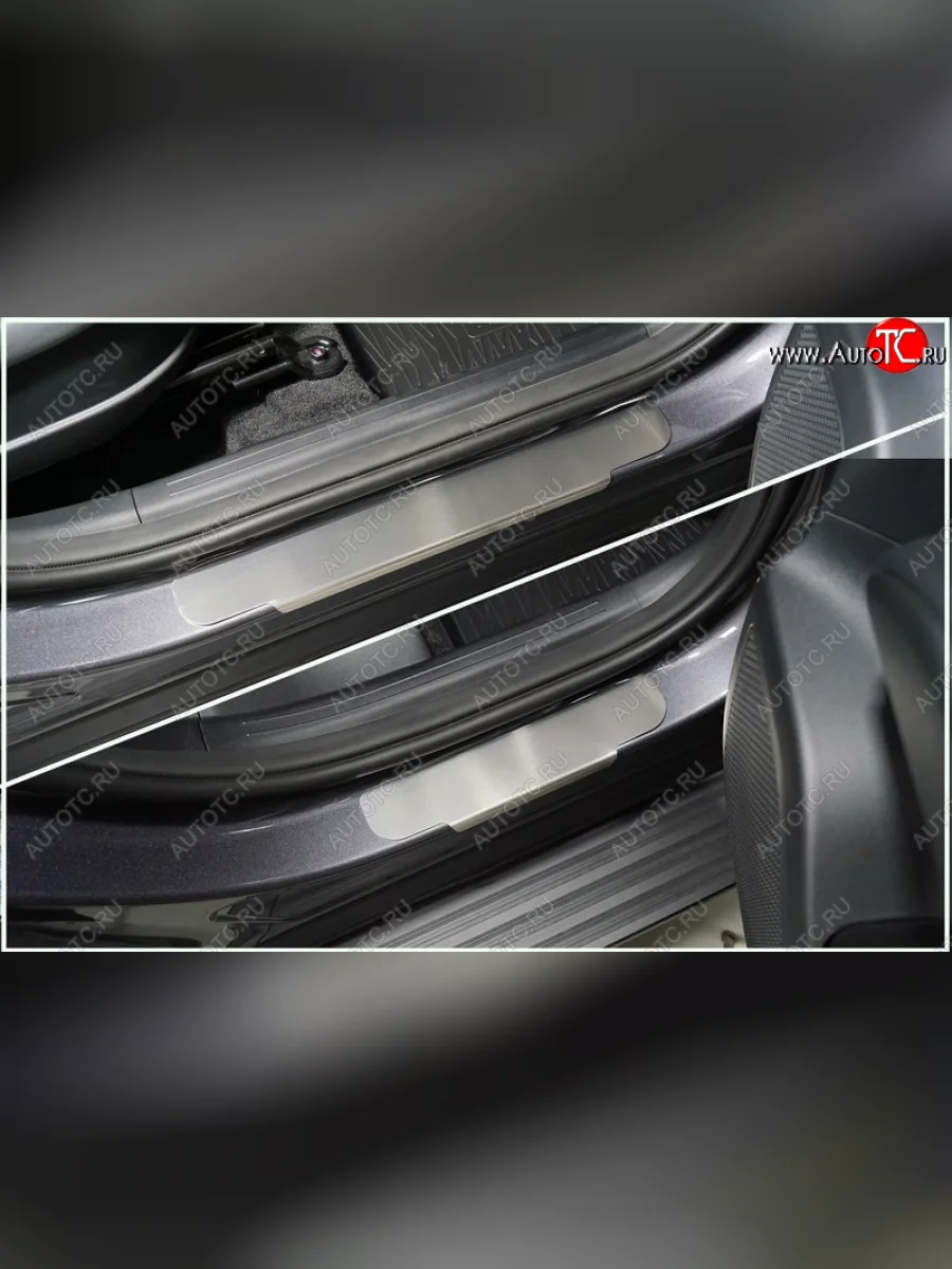 Накладки на пороги, ТСС Тюнинг Hyundai Tucson TL рестайлинг (2018-2021) (лист шлифованный)  в Перми Пермском крае