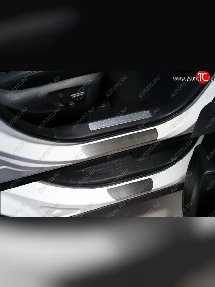Накладки на пороги, ТСС Тюнинг Toyota Highlander XU70 (2020-2025) (лист шлифованный)  в Перми Пермском крае