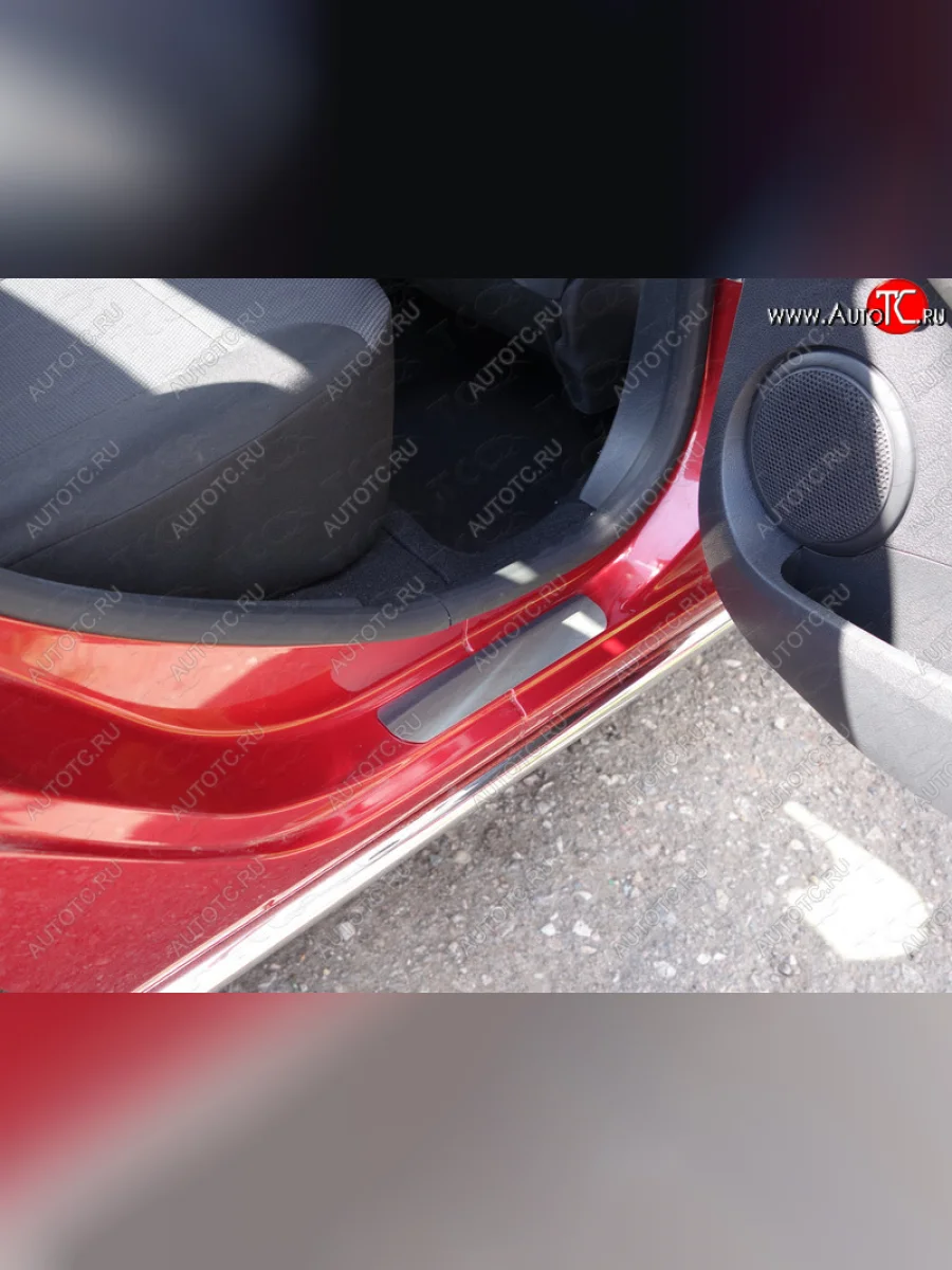 Накладки на пороги, ТСС Тюнинг Renault Sandero 2 дорестайлинг (2014-2018) (лист шлифованный)  в Перми Пермском крае