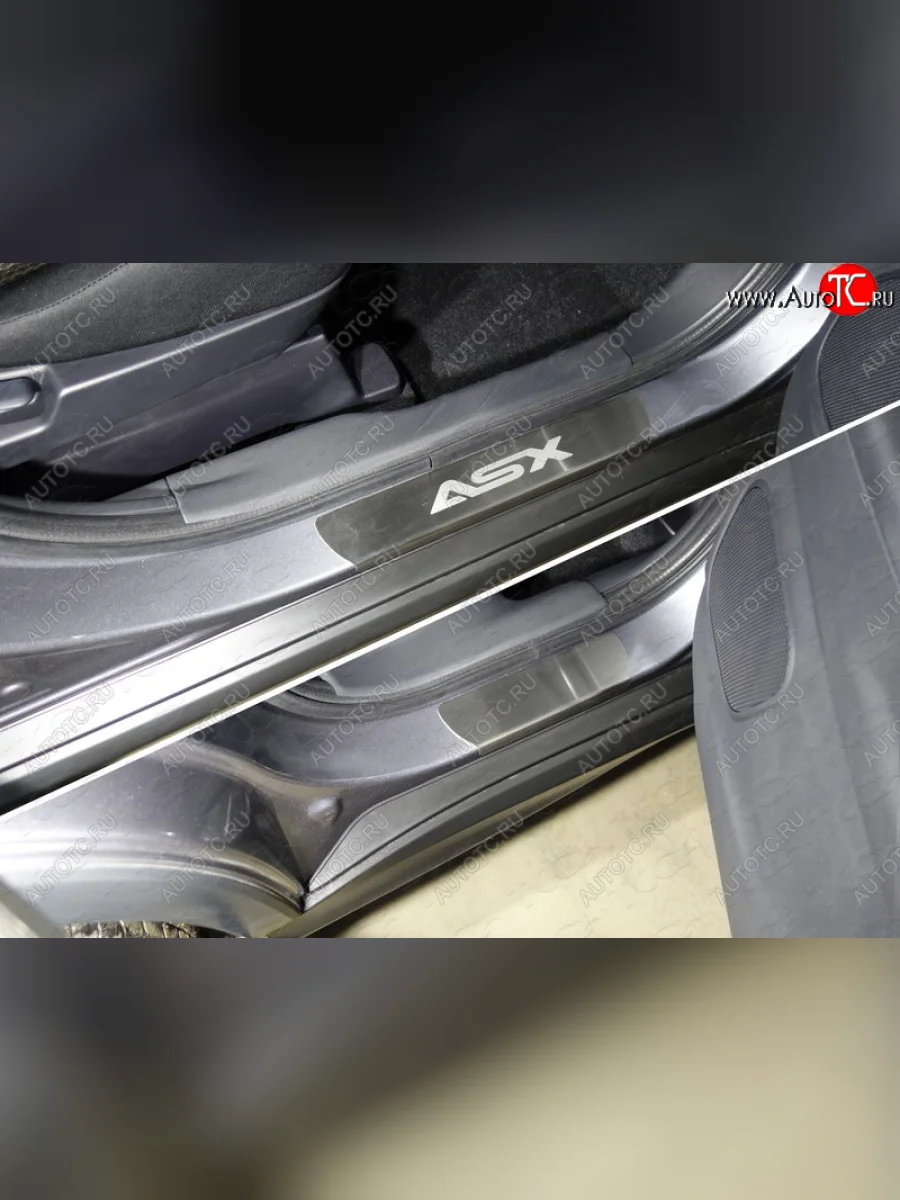 Накладки на пороги, ТСС Тюнинг Mitsubishi ASX 2-ой рестайлинг (2017-2020) (лист шлифованный надпись ASX)  в Керчи Республика Крым