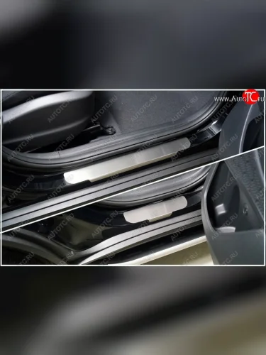 Накладки на пороги, ТСС Тюнинг (лист шлифованный) Hyundai Creta SU (2020-2022)