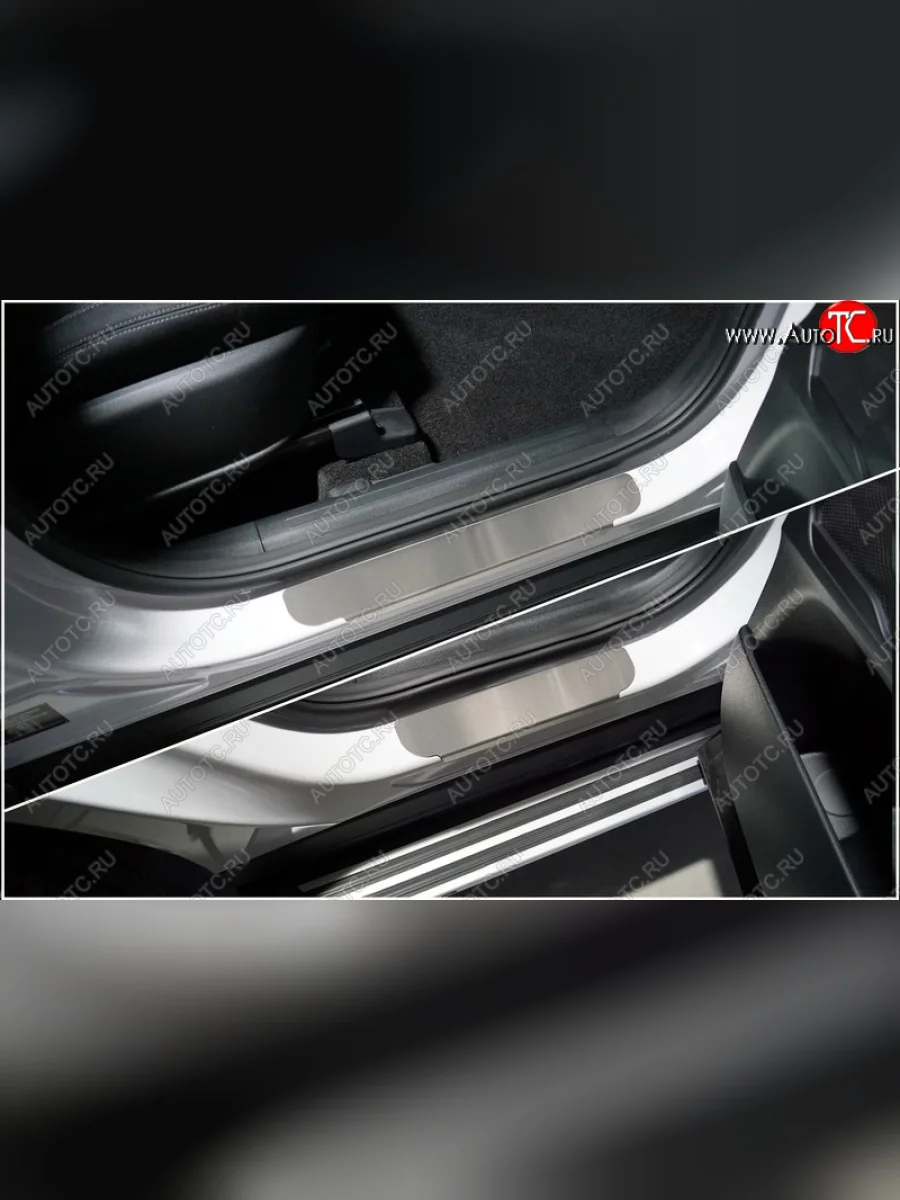 Накладки на пороги, ТСС Тюнинг Hyundai Santa Fe TM рестайлинг (2020-2022) (лист шлифованный)  в Самаре Самарской области