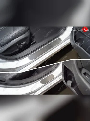 Накладки на пороги, ТСС Тюнинг (лист шлифованный) Hyundai Sonata LF рестайлинг (2017-2019)