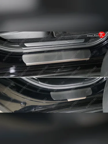 Накладки на пороги, ТСС Тюнинг (лист шлифованный) Jeep Grand Cherokee WK2 1-ый рестайлинг (2013-2018)