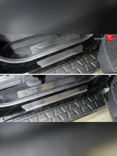 Накладки на пороги, ТСС Тюнинг (лист шлифованный) KIA Mohave HM рестайлинг (2017-2020)
