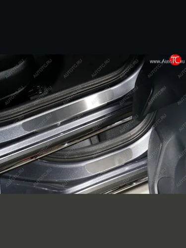 Накладки на пороги, ТСС Тюнинг (лист нержавейка) KIA Rio X-line (2017-2021)