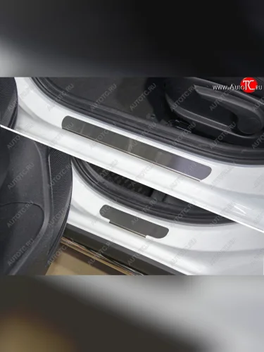 Накладки на пороги, ТСС Тюнинг (лист шлифованный) KIA Rio X-line (2017-2021)