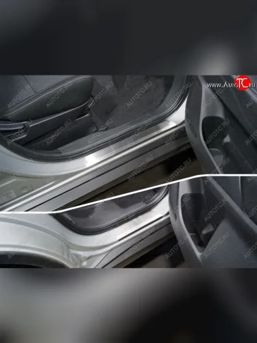 Накладки на пороги, ТСС Тюнинг (лист шлифованный) Mitsubishi Outlander GF 3-ий рестайлинг (2018-2022)