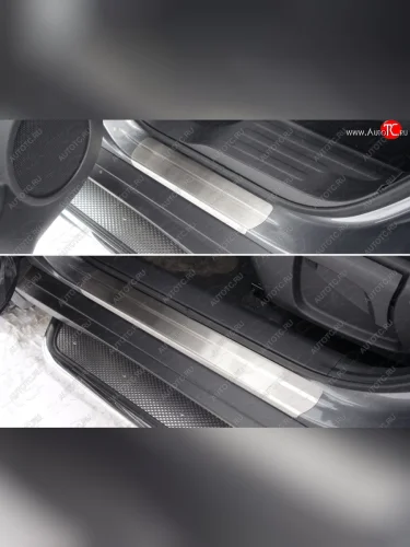 Накладки на пороги, ТСС Тюнинг (лист шлифованный) Nissan X-trail 3 T32 дорестайлинг (2013-2018)