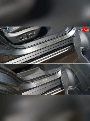 Накладки на пороги, ТСС Тюнинг (лист шлифованный) Nissan X-trail 3 T32 рестайлинг (2017-2022)