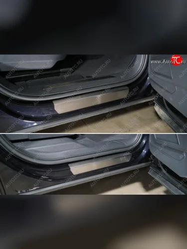 Накладки на пороги, ТСС Тюнинг (лист шлифованный) Volkswagen Teramont 1 CA1 дорестайлинг (2016-2020)