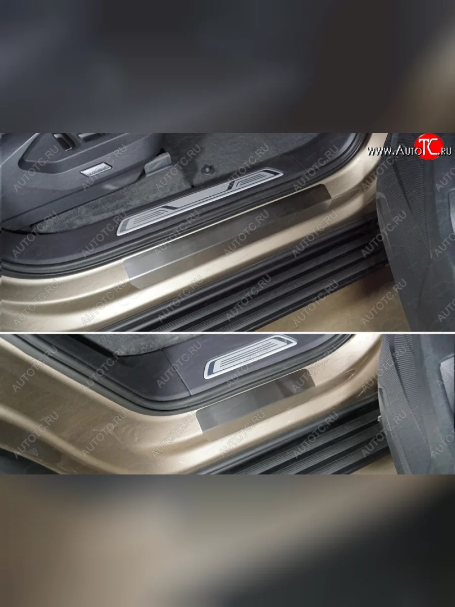 Накладки на пороги, ТСС Тюнинг Volkswagen Touareg 3 CR дорестайлинг (2018-2022) (лист шлифованный)  в Керчи Республика Крым