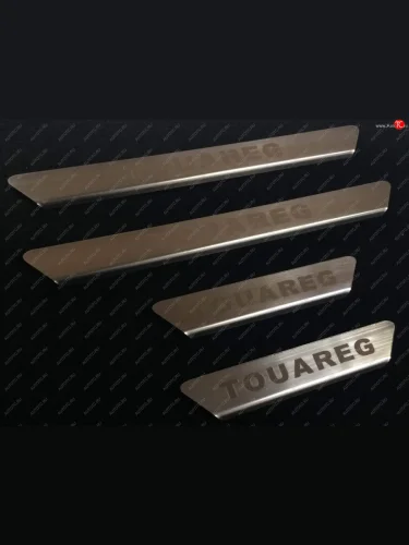 Накладки на пороги, ТСС Тюнинг (лист шлифованный) Volkswagen Touareg 2 NF рестайлинг (2014-2018)
