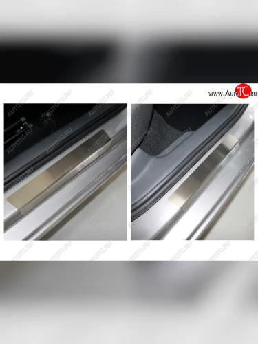 Накладки на пороги внутренние, ТСС Тюнинг (лист шлифованный) Skoda Rapid MK2 хэтчбэк 5 дв. рестайлинг (2019-2024)