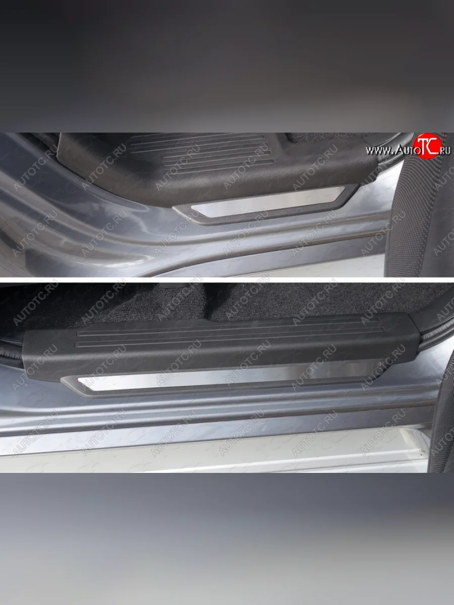 Накладки на пороги вставка, ТСС Тюнинг Mitsubishi Pajero Sport QE дорестайлинг (2015-2021) (лист шлифованный)  в Воронеже Воронежской области